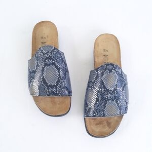 Naot Skylar Python Navy Slide Sandals size 7